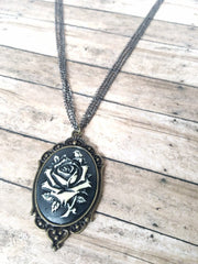 Rose cameo necklace